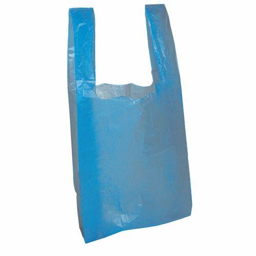 Blue Plastic Vest Carrier Bags Large 11x17x21