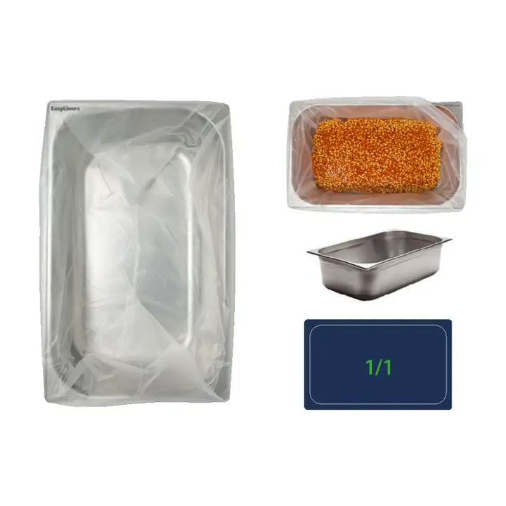 Disposable aluminum gastronorm tray with clear plastic lid for easy pot lining