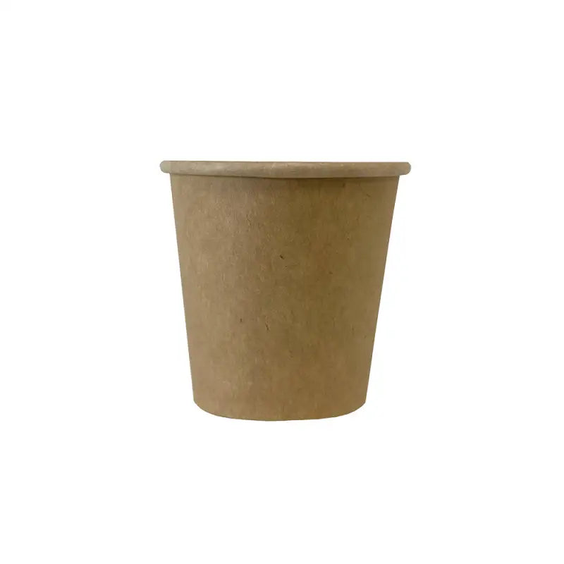 Plain brown paper cup showcasing 4oz Paperboard Kraft Portion Pot design