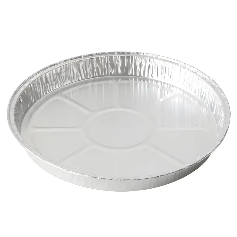 Large foil baking pan with ridged edges for flan and other delicious recipes