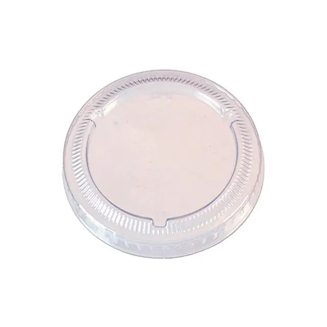 Clear plastic lid for biodegradable sugar cane fibre portion pot containers