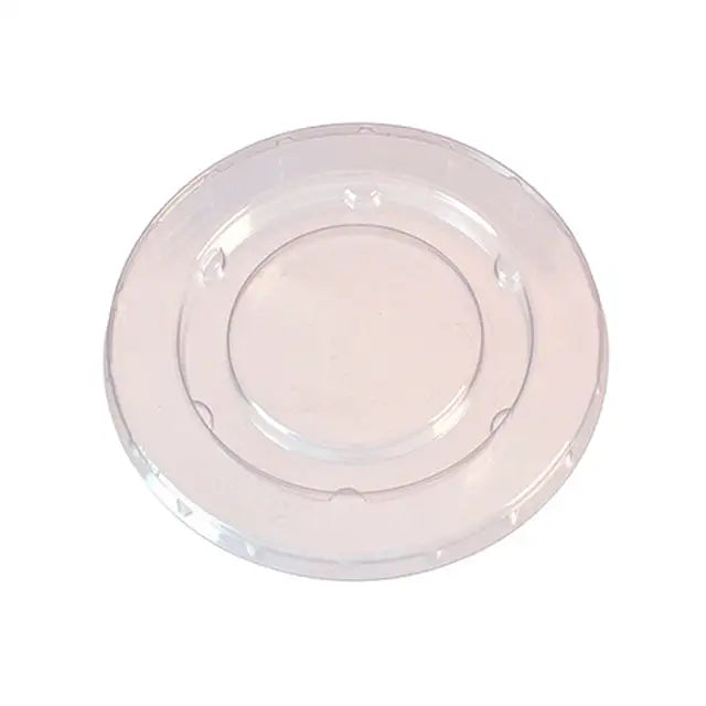 Clear glass plate with round design for Biodegradable Sugar Cane Fibre Portion Pot Lids