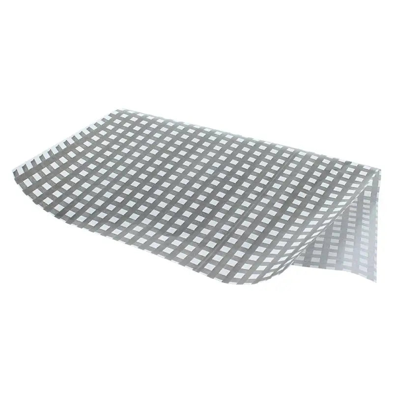 Perforated curved metal sheet for displaying Burger Wrap Greaseproof Paper in various colors