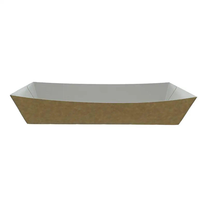 Gold-colored Kraft food meal tray with flared sides for take away food on the go