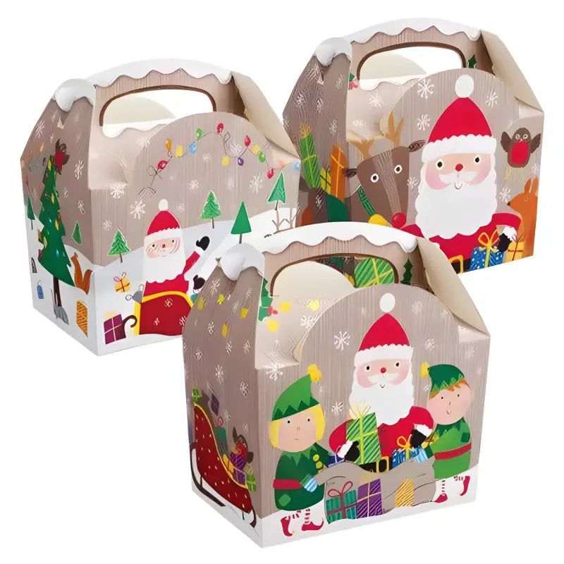 Christmas-themed cardboard gift boxes for Children’s Meal Party Box UK - Christmas - Xmas