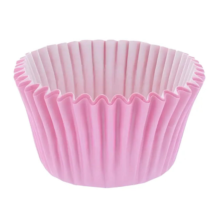 Pink paper cupcake liner with pleated sides for quality cupcake cases and deli supplies