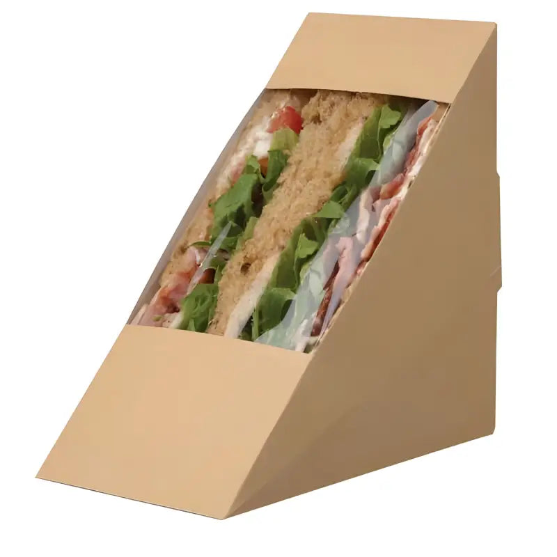 Sandwich in a triangular cardboard container for Deep Fill Sandwich Wedges Kraft UK