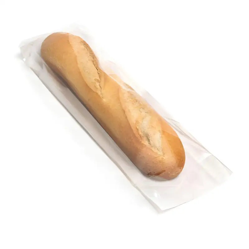 French baguette wrapped in film fronted paper for packaging and freshness