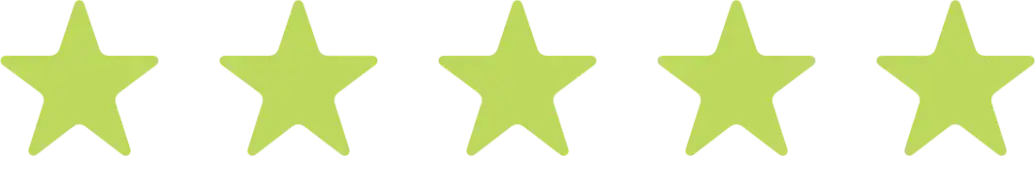 Five green stars arranged in a horizontal row