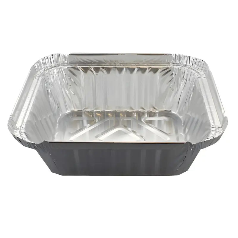 Disposable Aluminium Foil Container 70026J with ridged sides and rectangular shape