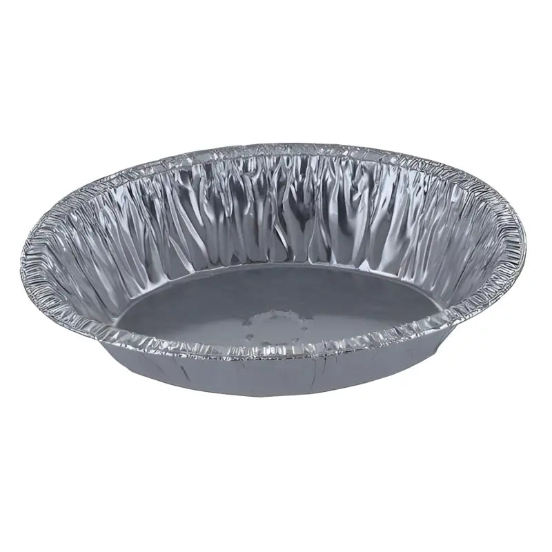 Disposable aluminum foil container, oval foil pie dish with fluted edges for baking