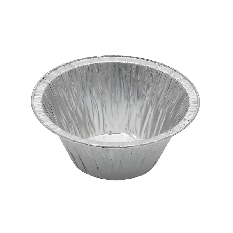 Disposable aluminum foil container with rolled edge and plain base for baking use