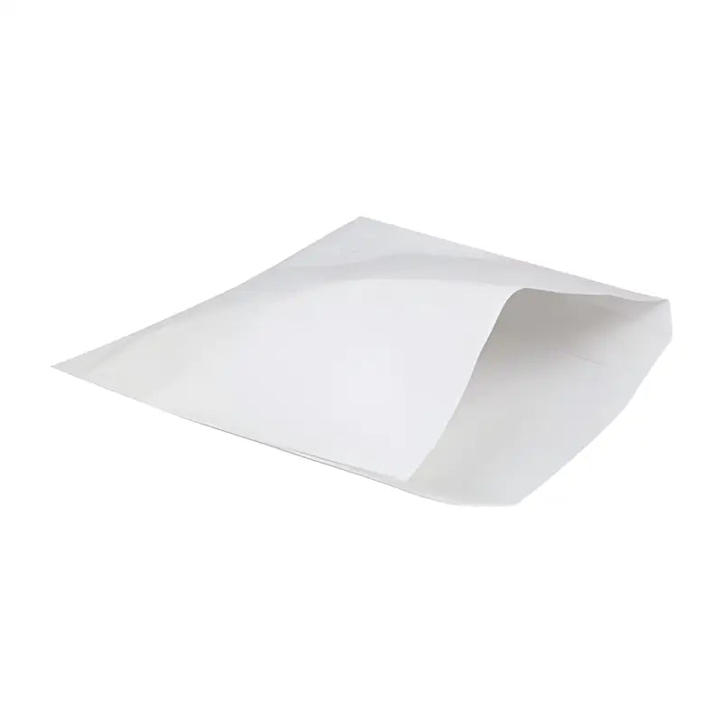 White greaseproof paper bag with open side from Greaseproof White Paper Bags UK