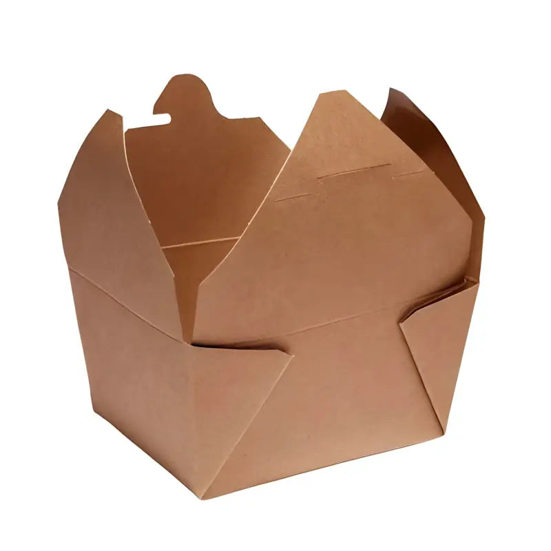 Kraft biodegradable leak-proof food carton with angular sides for takeout convenience