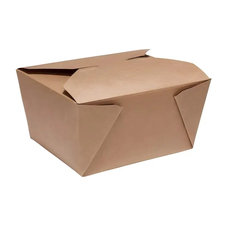 Kraft Biodegradable Leak-Proof Food Carton with interlocking flaps for takeout