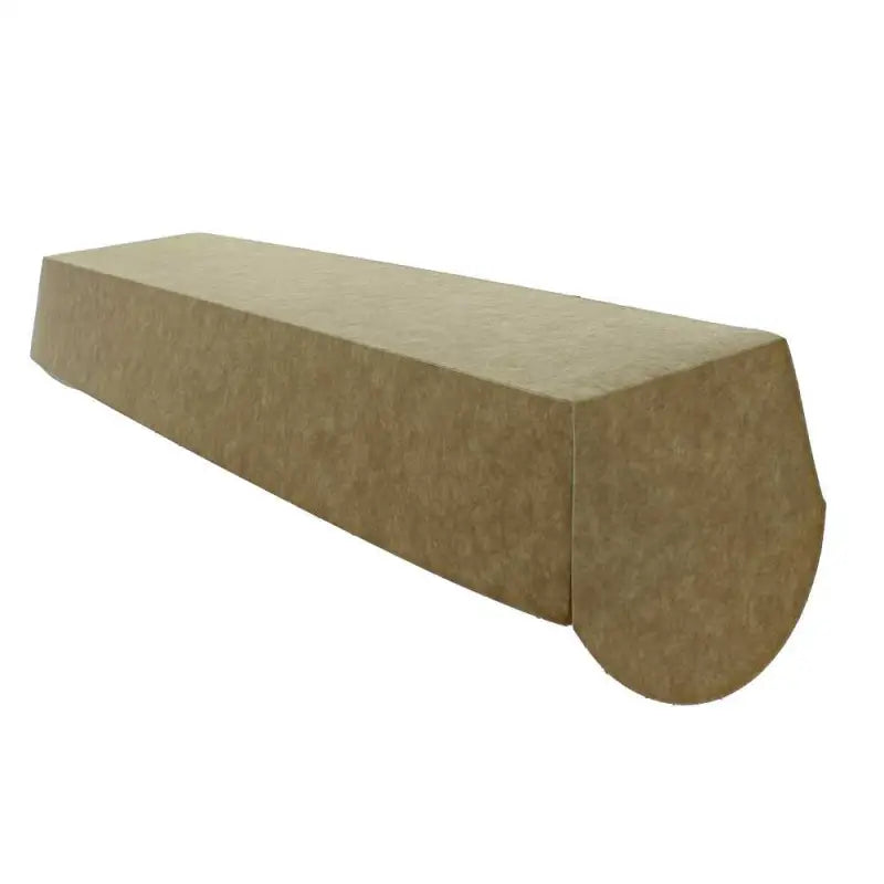 Elongated beige foam block with rounded ends for Kraft Cardboard Food Baguette Tray