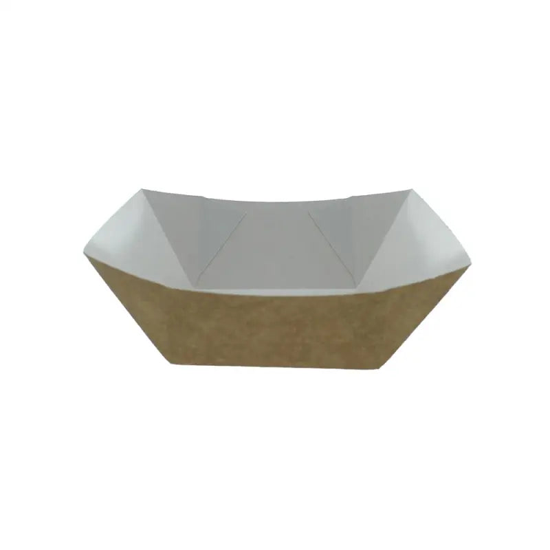 Kraft Food Chip Tray with white interior and brown exterior for deli supplies