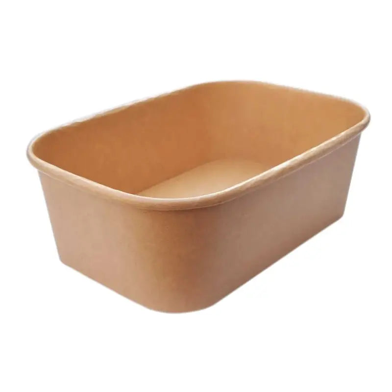 Light beige Kraft food container box with lid, perfect for storage and organization