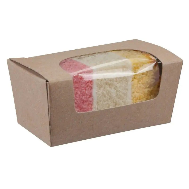 Box of shredded coconut flavors in a Kraft Paperboard Small Cake Box with window