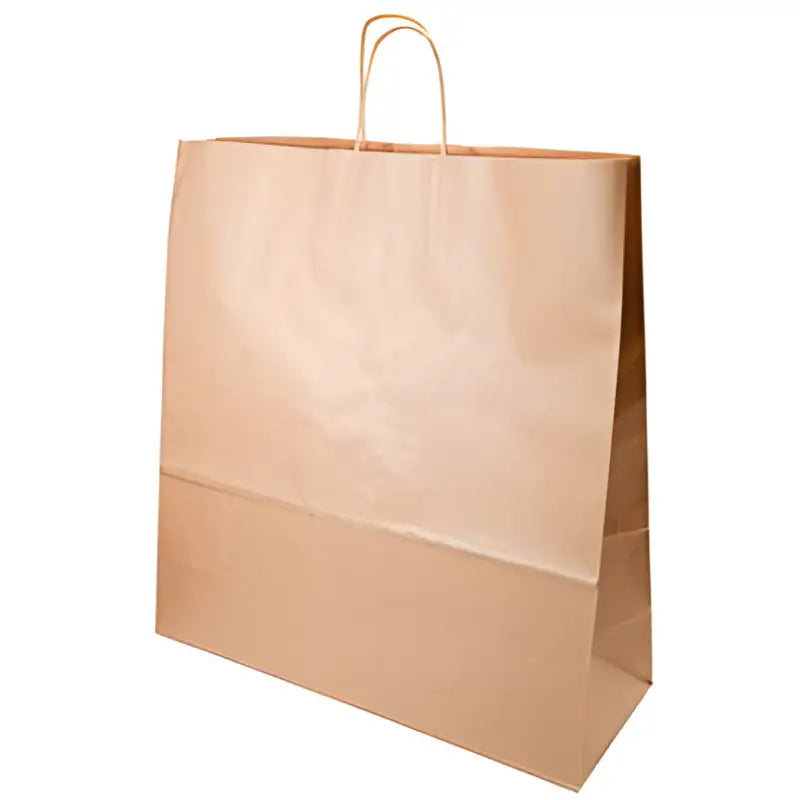 Brown paper shopping bag with handles, perfect for Kraft Twist Handle Carriers UK