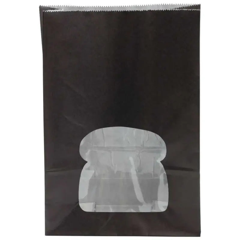 Black laminated sandwich bag with transparent window for fresh cookies and bread