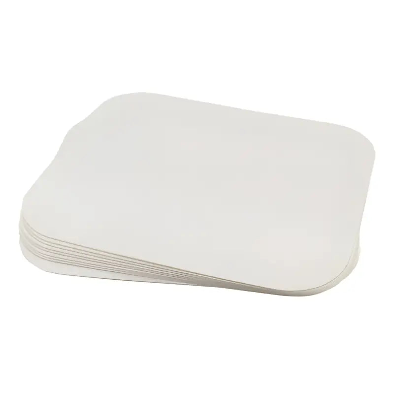 Stack of white paper napkins beside No 2 Foil Container Lids UK for easy serving