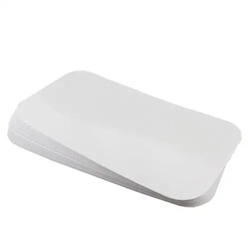 White foam pillow with rounded corners for No 6a aluminium food lids and foil container use