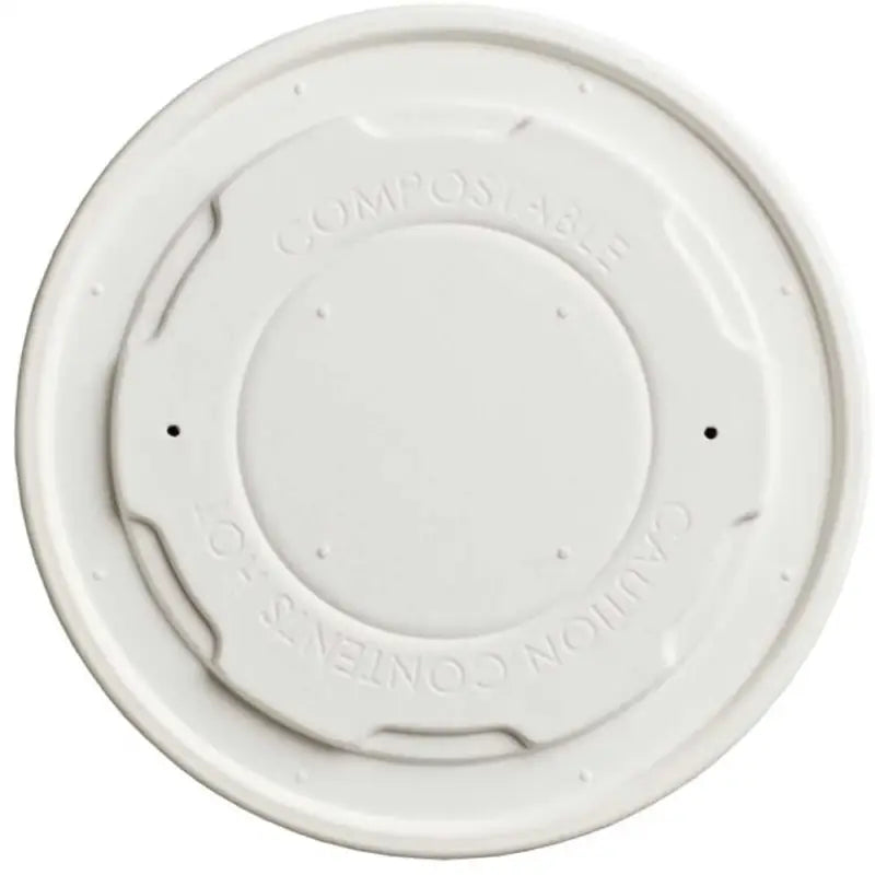 White plastic lid for disposable coffee cup in paper lids for 16oz compostable use