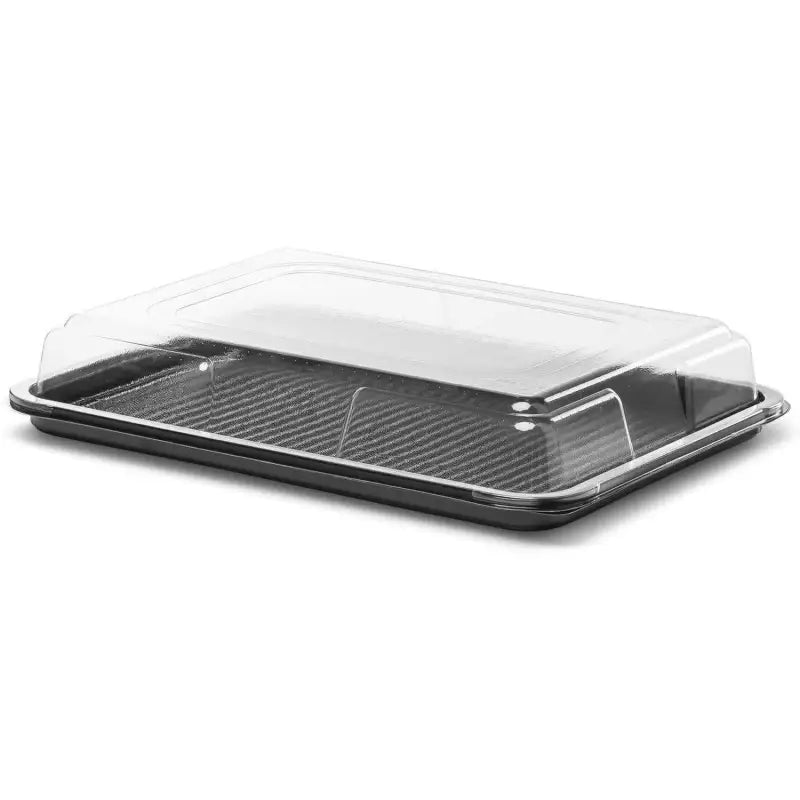 Premium Medium Sandwich Platter Base with Lid, food grade plastic container with clear lid