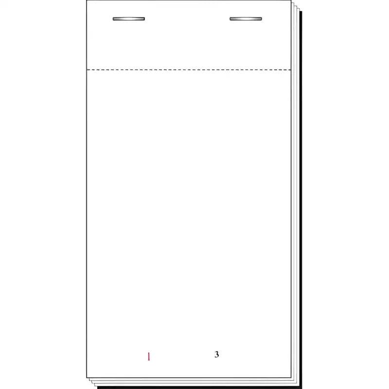 Blank restaurant guest check on Style 15 Duplicate Carbon Check Pad for easy ordering