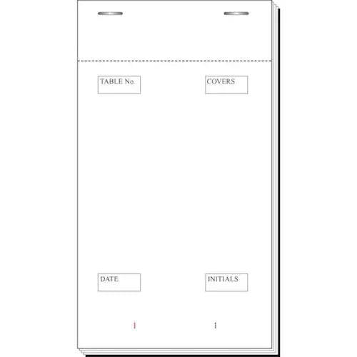 Style 30 Duplicate Carbon Check Pad with fields for table number, covers, and date