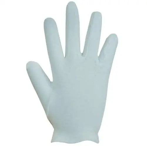 White disposable latex or nitrile glove for use with White Cotton Gloves for Serving Warm Plate