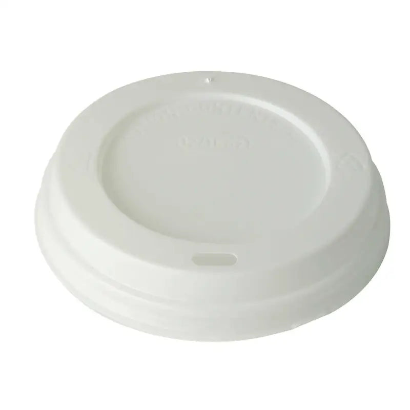 White sip thru lid for disposable coffee cups, perfect for deli supplies 10oz, 12oz, 16oz