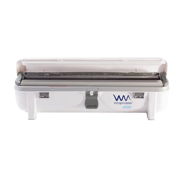 Plastic wrap dispenser - 63M97 with cutting edge and clear lid for refill rolls