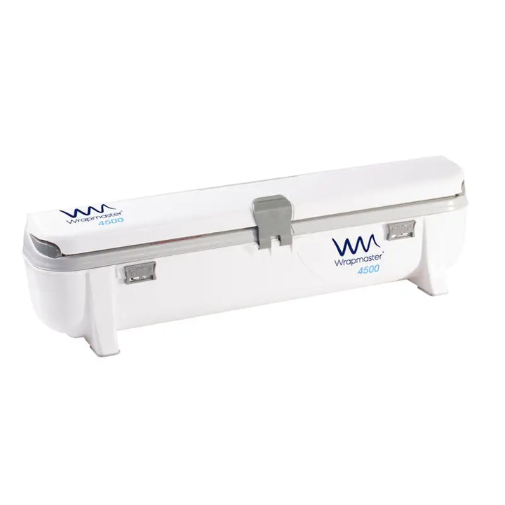 White Wrapmaster 4500 Dispenser - 63M97 for baking parchment and refill rolls with cutting edge