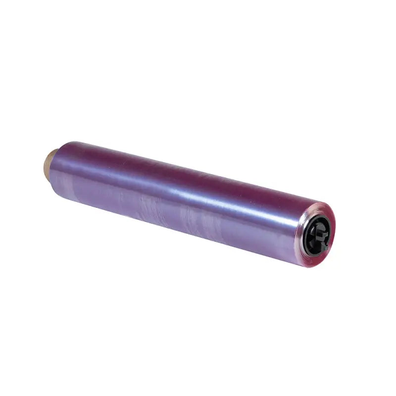 Cylindrical metal roller with purple surface, part of Wrapmaster Compact Cling Film 30cm x 225m